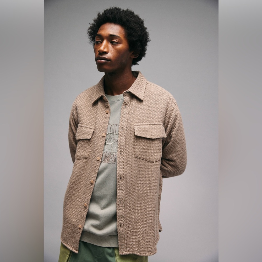 BDG Solid Textured Overshirt